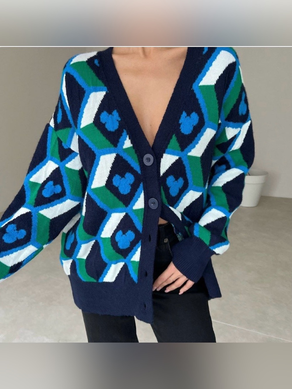 ZARA X MICKEY MOUSE ©DISNEY LONGLINE KNIT CARDIGAN